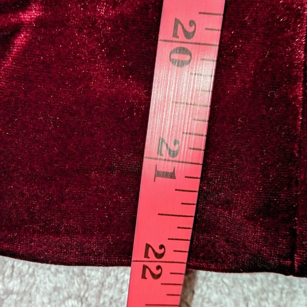Allegra K Womens Velvet Blazer Burgundy Single Button Cropped Jacket XXXL‎ NWT